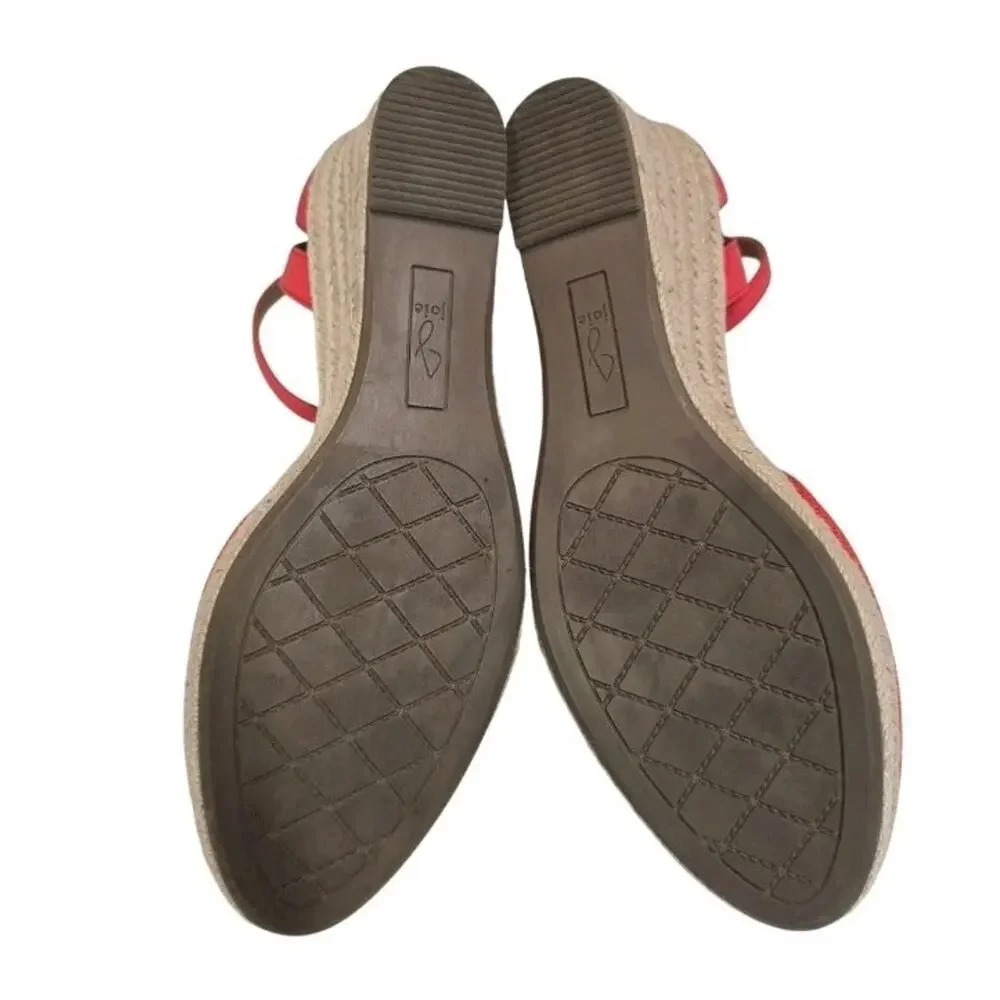 Joie Sloan Coral Espadrille Wedge Sandals Women's Size 9 Ankle Strap Jute Summer